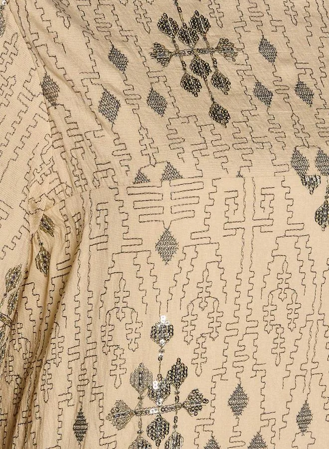 Iconic  Iconic A line Maxi Length Dress with Embroidered Design for Women | Best Price UAE