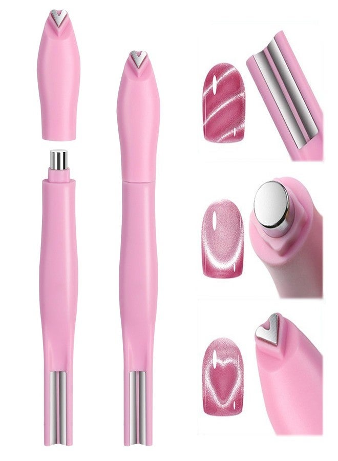 JERCLITY 1 Pieces Light Pink Cat Eye Magnet for Nails 3 in 1 Heart Magnet for Cat Eye Gel Polish Heart Magnets for Nails - Image 1