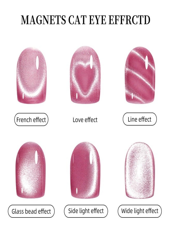 JERCLITY 1 Pieces Light Pink Cat Eye Magnet for Nails 3 in 1 Heart Magnet for Cat Eye Gel Polish Heart Magnets for Nails - Image 4