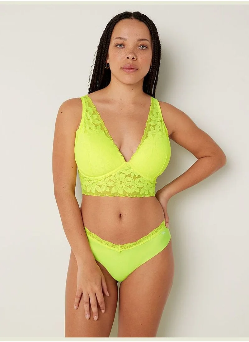 PINK Lace Lightly Lined Plunge Bralette