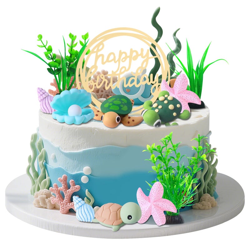 LAST HOE DOWN Turtle Cake Topper Turtle Birthday Decorations Sea Turtle Party Decorations - Image 1