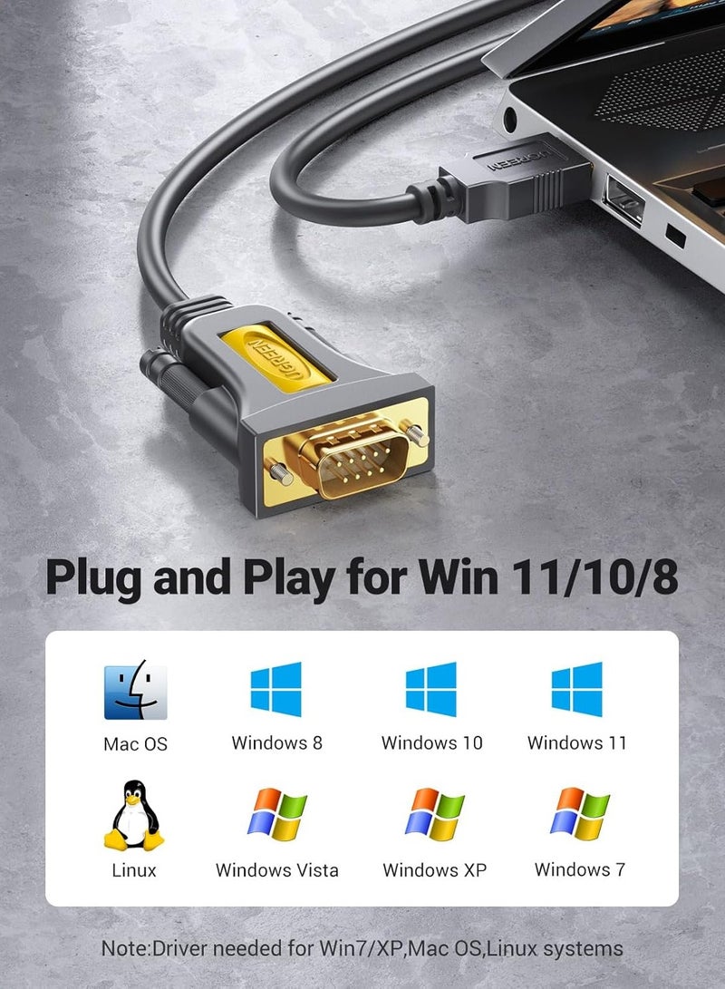 يو جرين UGREEN USB to DB9 RS-232 Adapter Cable 1.5m - Image 2