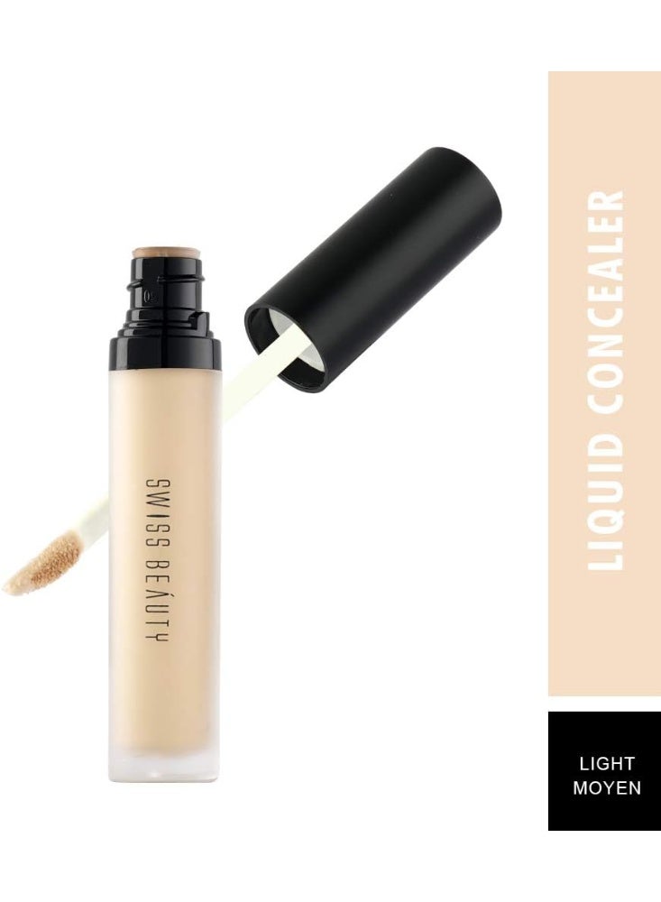 Swiss Beauty Liquid Light Weight Concealer With Full Coverage |Easily Blendable Concealer For Face Makeup With Matte Finish | Shade- Light - Moyen, 6g - Image 4