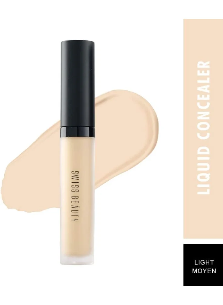 Swiss Beauty Swiss Beauty Liquid Light Weight Concealer With Full Coverage |Easily Blendable Concealer For Face Makeup With Matte Finish | Shade- Light - Moyen, 6g
