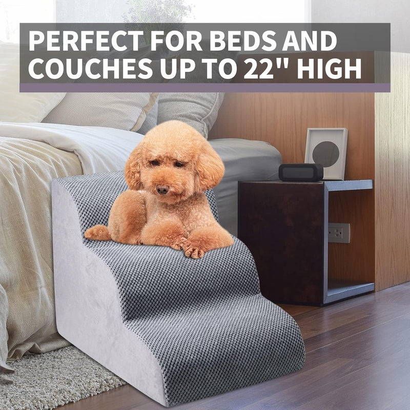 Chic Threads Dog Stairs for Small Dogs, 3-Step Dog Stairs for High Beds and Couch, Pet Steps for Small Dogs and Catsï¼ŒNon-Slip Stable Indoor Dog Steps - Image 4