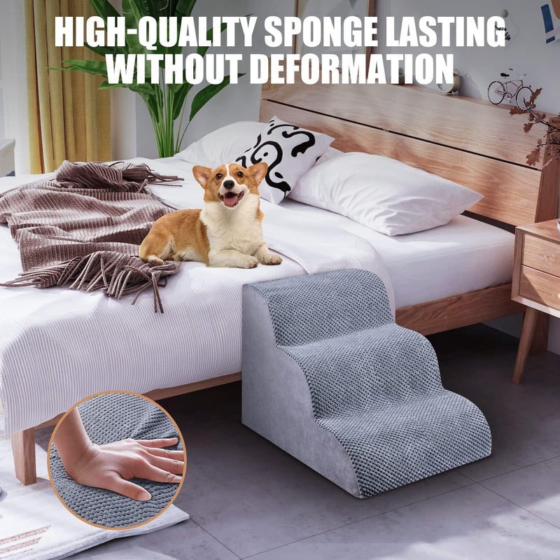 Chic Threads Dog Stairs for Small Dogs, 3-Step Dog Stairs for High Beds and Couch, Pet Steps for Small Dogs and Catsï¼ŒNon-Slip Stable Indoor Dog Steps - Image 5