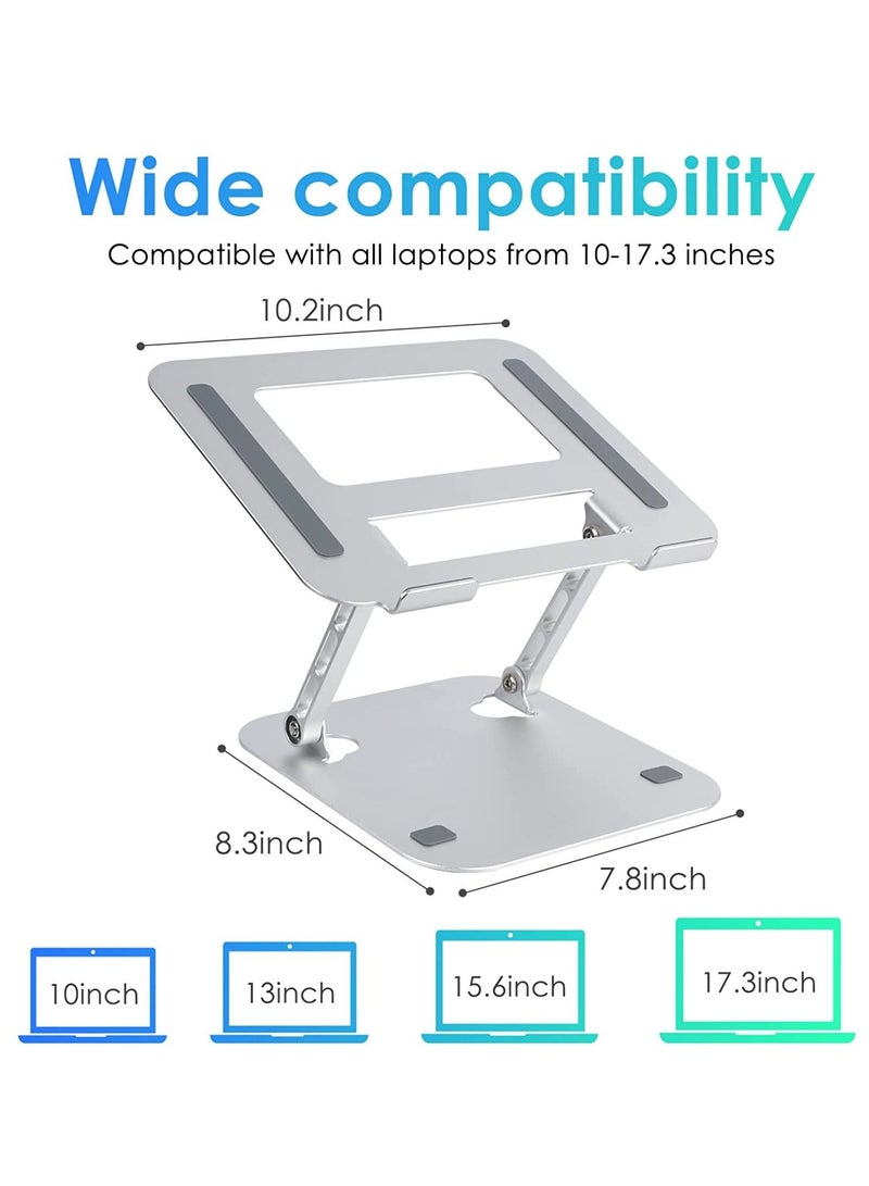Laptop Stands,Multi-Angle Adjustable Laptop Holder Stand for Desk,Aluminum Ergonomic with Heat-Vent Portable Laptop Riser Holder Stand Compatible with MacBook Dell, HP, Lenovo More 10” to 17” Laptops - Image 2