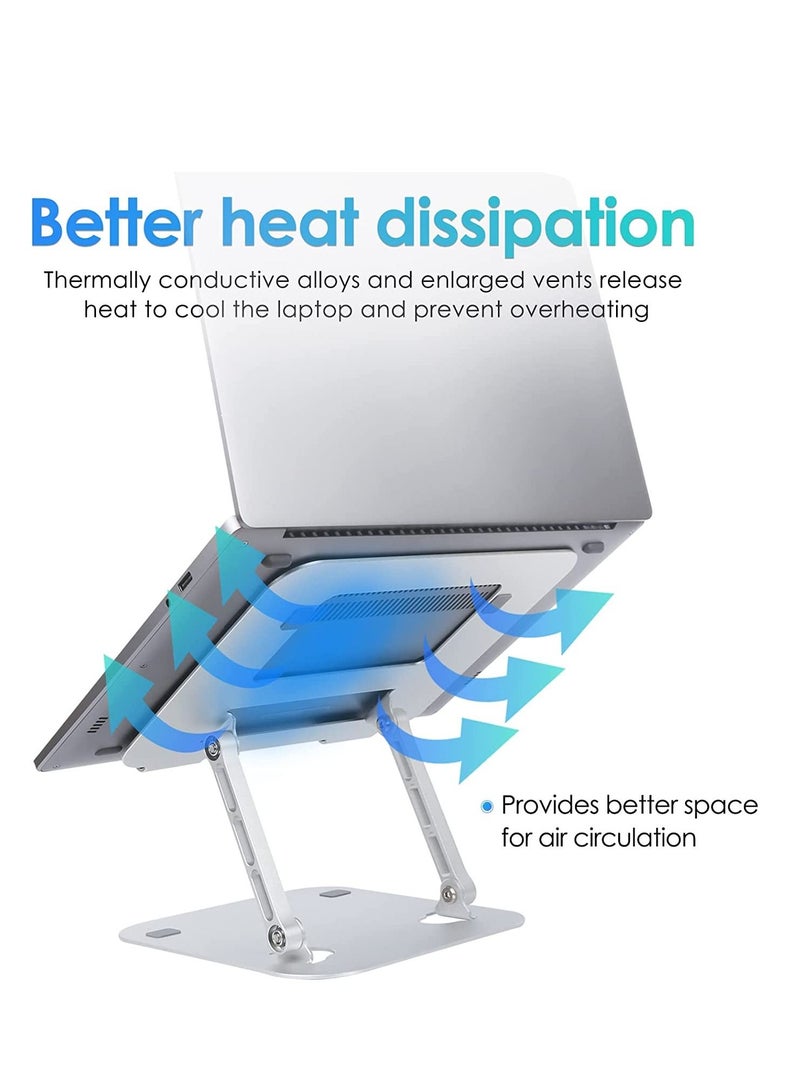 Laptop Stands,Multi-Angle Adjustable Laptop Holder Stand for Desk,Aluminum Ergonomic with Heat-Vent Portable Laptop Riser Holder Stand Compatible with MacBook Dell, HP, Lenovo More 10” to 17” Laptops - Image 4