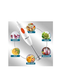 Haley HALEY Hand Blender, 1000W Stainless Steel Hand Blender - 2 Speed Powerful Motor,Stainless Steel Blade,2-Year Warranty,HY-1105 (White)  - Image 2
