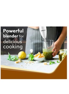 Haley HALEY Hand Blender, 1000W Stainless Steel Hand Blender - 2 Speed Powerful Motor,Stainless Steel Blade,2-Year Warranty,HY-1105 (White)  - Image 3