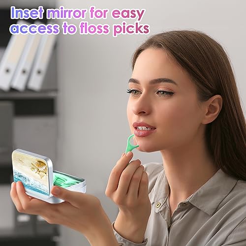 Gerkia Dental Floss Portable Case, Easy to Store Floss Picks of Various Sizes, Portable Dental Floss Dispenser is Perfect for Travelling, Hotels, Dinners, Appointments.Landscape 3 Piece - Image 4