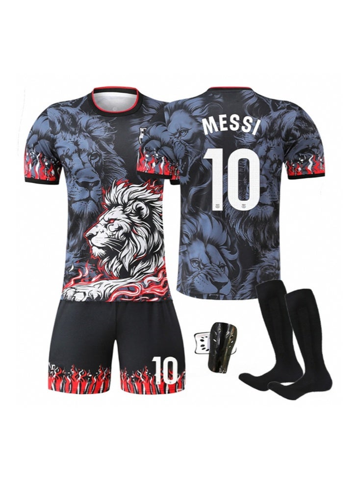 Barcelona 25-26 Barcelona Special Edition Soccer Kit Messi #10 Short Sleeve Jersey & Shorts Set with Socks and Shin Guards Multiple Sizes for Fans - Image 1