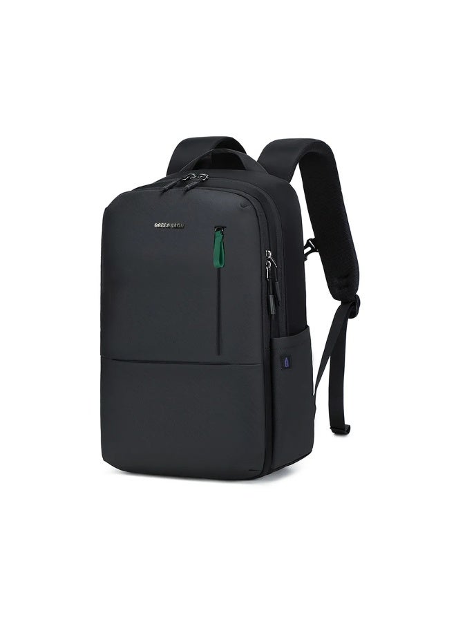 GREEN LION Smithfield Laptop Backpack / Casual Travel Laptop Backpack / Anti-Theft Pocket / Fits up to 15.6" devices / Splash Proof / 150D Polyester / Multi-Compartment Design / Side Mesh Pockets / Smooth Pull Zippers - Black - Image 1