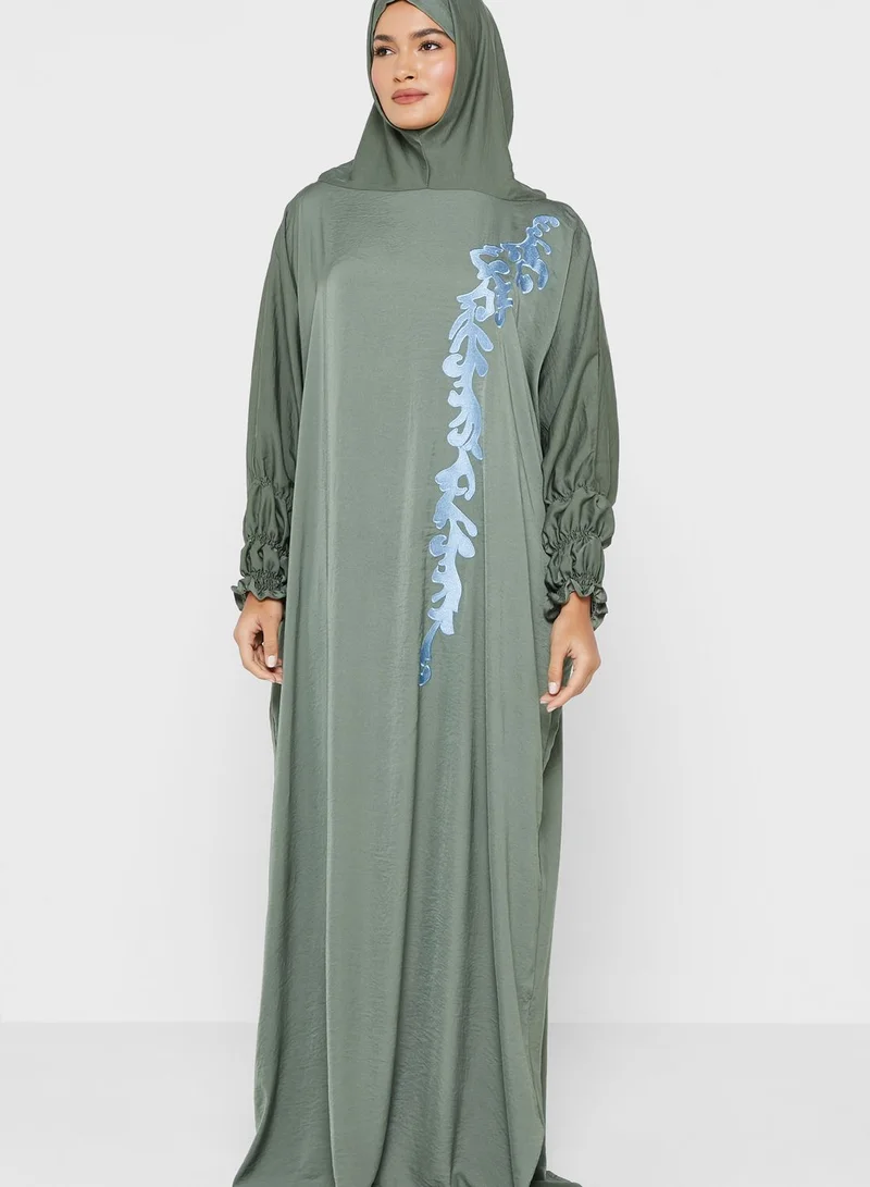 hayas closet Embellished Detailed Cuff Prayer Dress