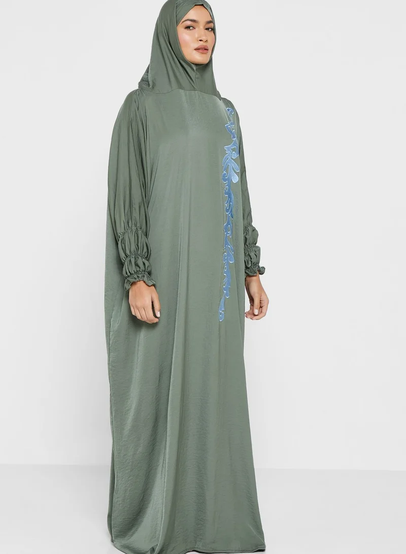 hayas closet Embellished Detailed Cuff Prayer Dress