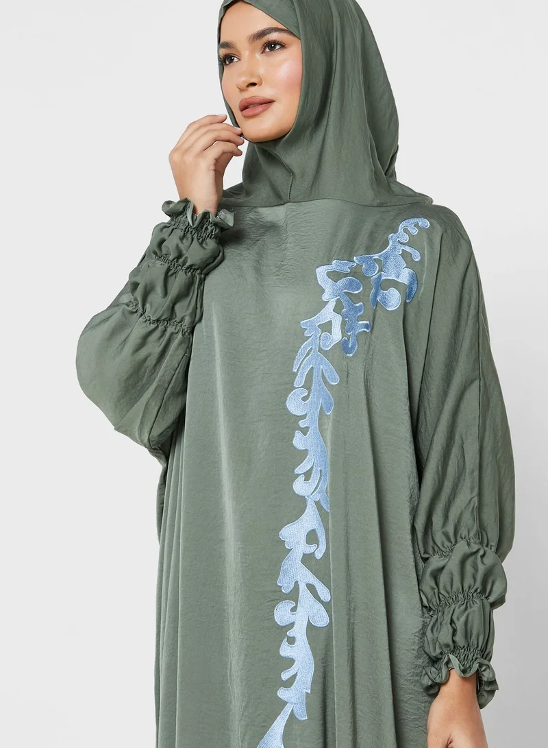hayas closet Embellished Detailed Cuff Prayer Dress