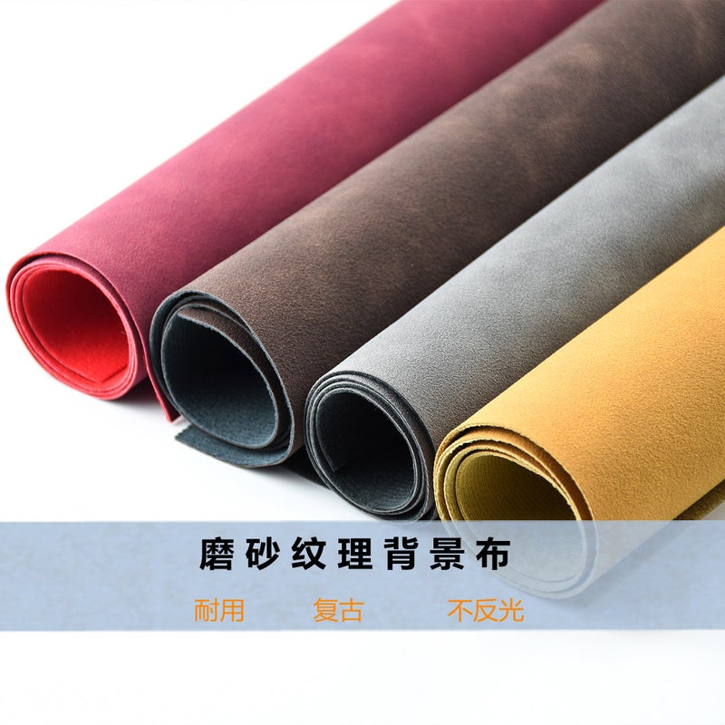 Frosted Leather Background Cloth Shooting Scene Props Retro Two-Color Light-Absorbing Cloth Artificial Leather Pu Material Matte - Image 2