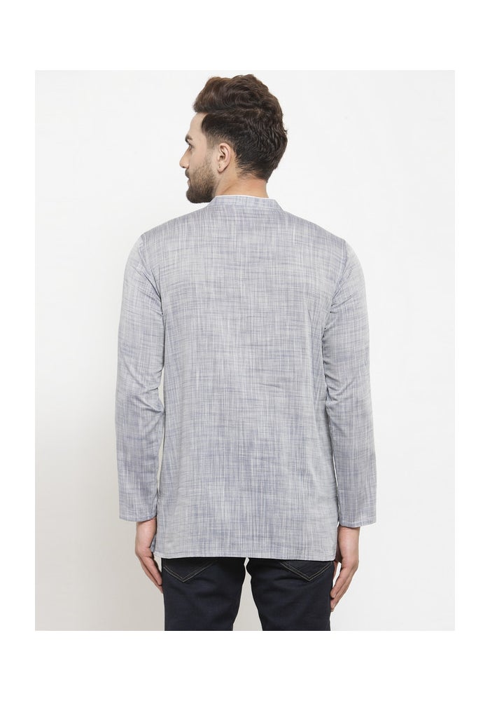 ARCHATTIRE Men’s Grey Cotton Kurta for Men - Image 5