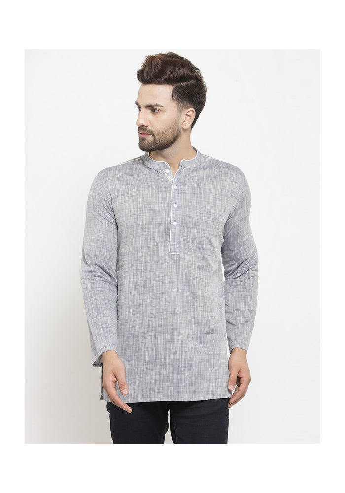 ARCHATTIRE Men’s Grey Cotton Kurta for Men - Image 1