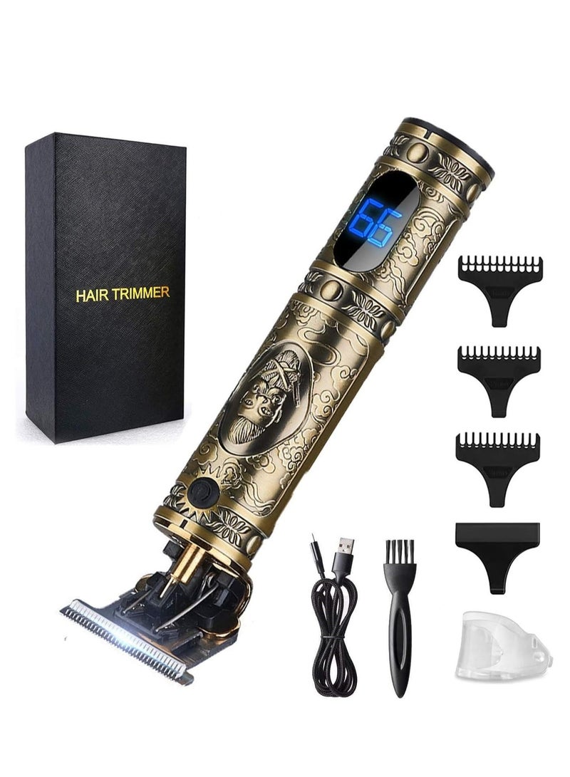 ELTRAZONE Upgraded Hair Trimmer Beard Clippers for Men Professional USB Electric Hair Clippers for Hair Cutting Trimmers Cordless Outliner Zero Gaped LED Display (Hair Clippers for Men, GOLD 06) - Image 1