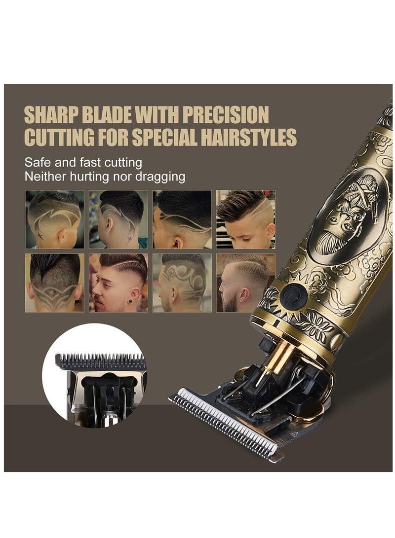 ELTRAZONE Upgraded Hair Trimmer Beard Clippers for Men Professional USB Electric Hair Clippers for Hair Cutting Trimmers Cordless Outliner Zero Gaped LED Display (Hair Clippers for Men, GOLD 06) - Image 4