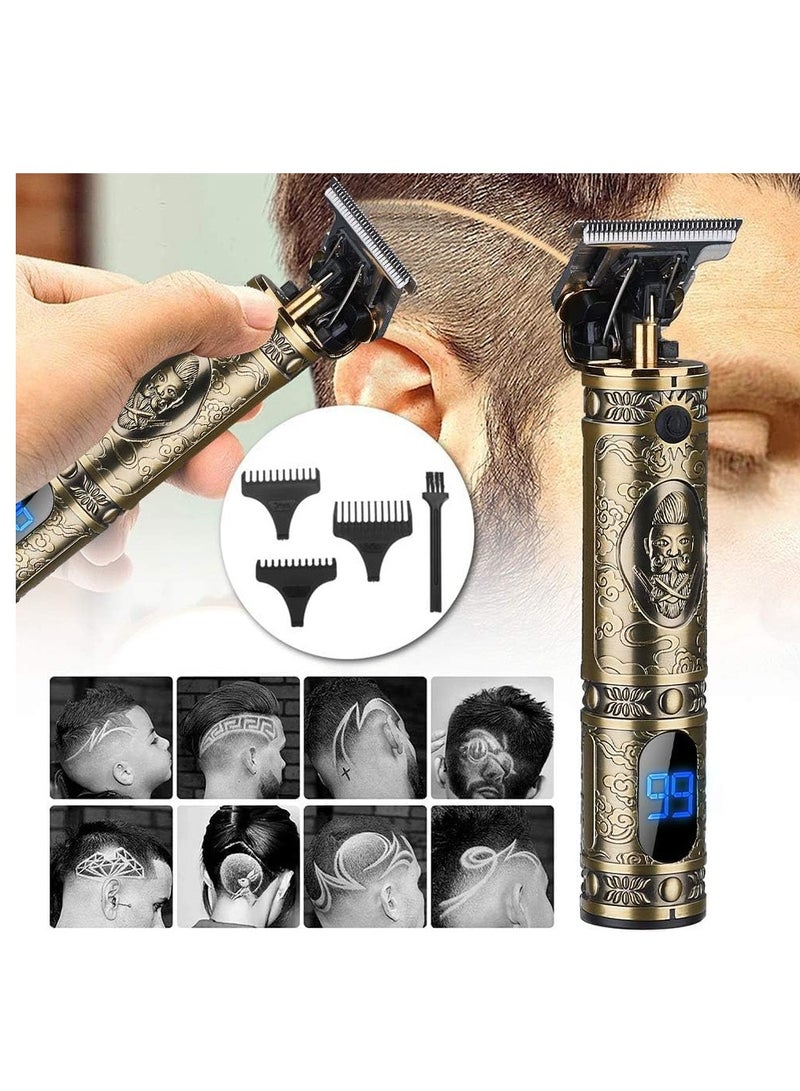ELTRAZONE Upgraded Hair Trimmer Beard Clippers for Men Professional USB Electric Hair Clippers for Hair Cutting Trimmers Cordless Outliner Zero Gaped LED Display (Hair Clippers for Men, GOLD 06) - Image 3