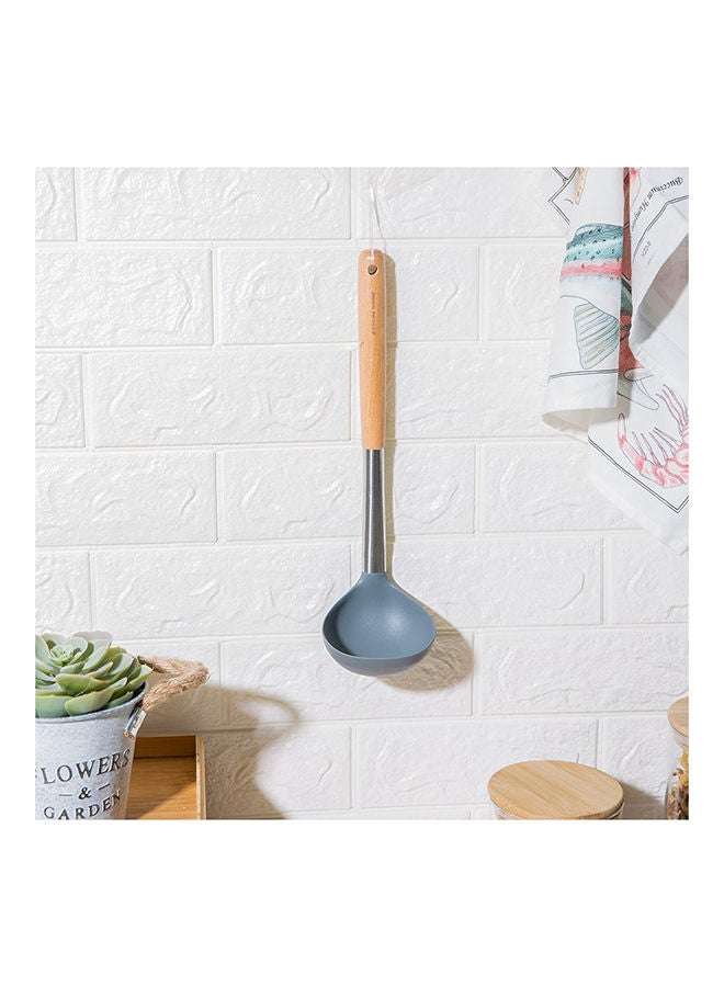 DANUBE HOME Danube Essential Silicon Soup Ladle Silicon Stainless Steel Beech Modern Houseware Utensil L 32x9cm Grey - Image 3