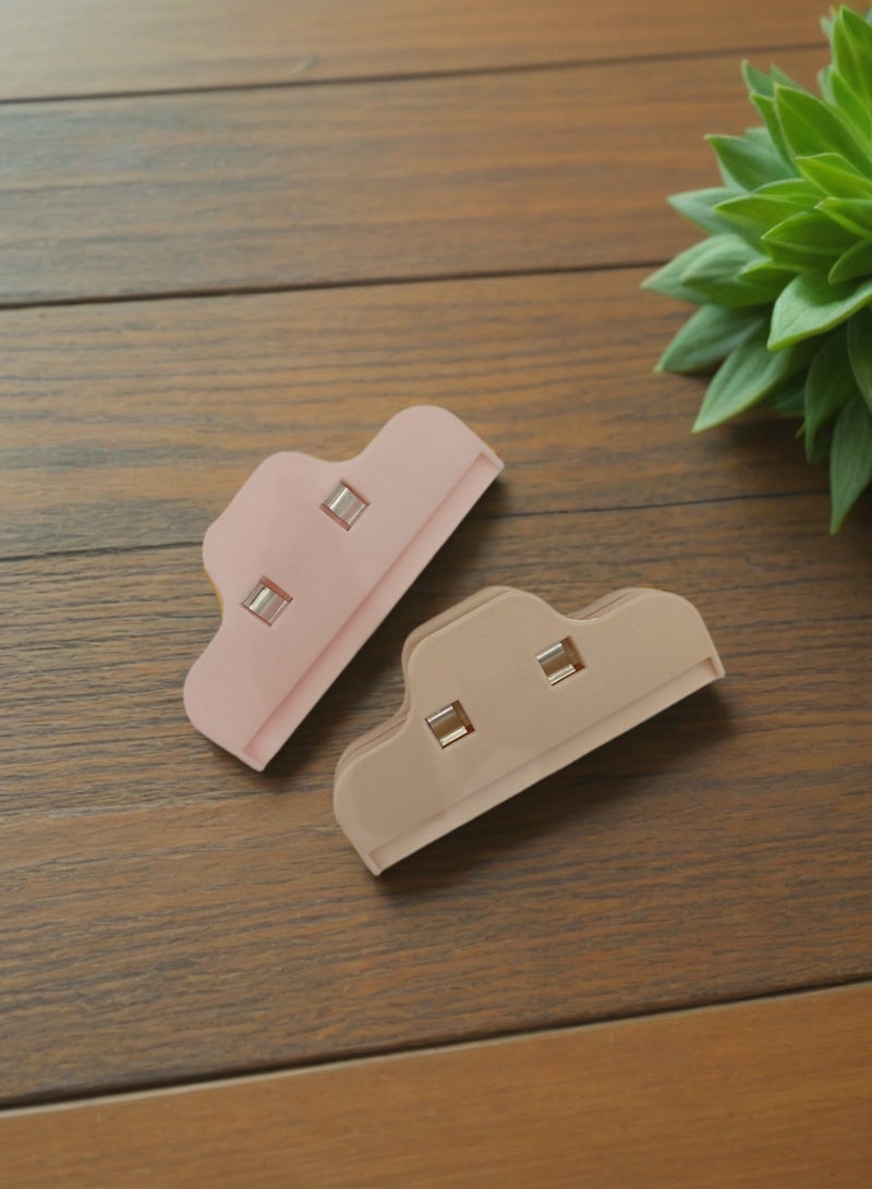 Food Bag Clip, Set of Two Food Bag Sealing Clips, Food Bag Sealing Tool, Clips for Packaging Food, Coffee, Bread, Bagels, and Toast, Clip and Handle for Large Books, Cooking Book Clip, Clip for Gath  - Image 2