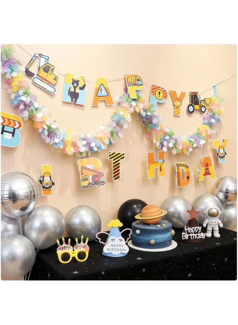 عالم البالونات لافتات عيد ميلاد سعيد، لافتات حروف ملونة مخصصة، ديكورات معلقة على شكل سيارة لعبة لحفلات عيد الميلاد، ديكورات عيد ميلاد للأطفال والرضع والكبار، لوازم الحفلات - Image 3