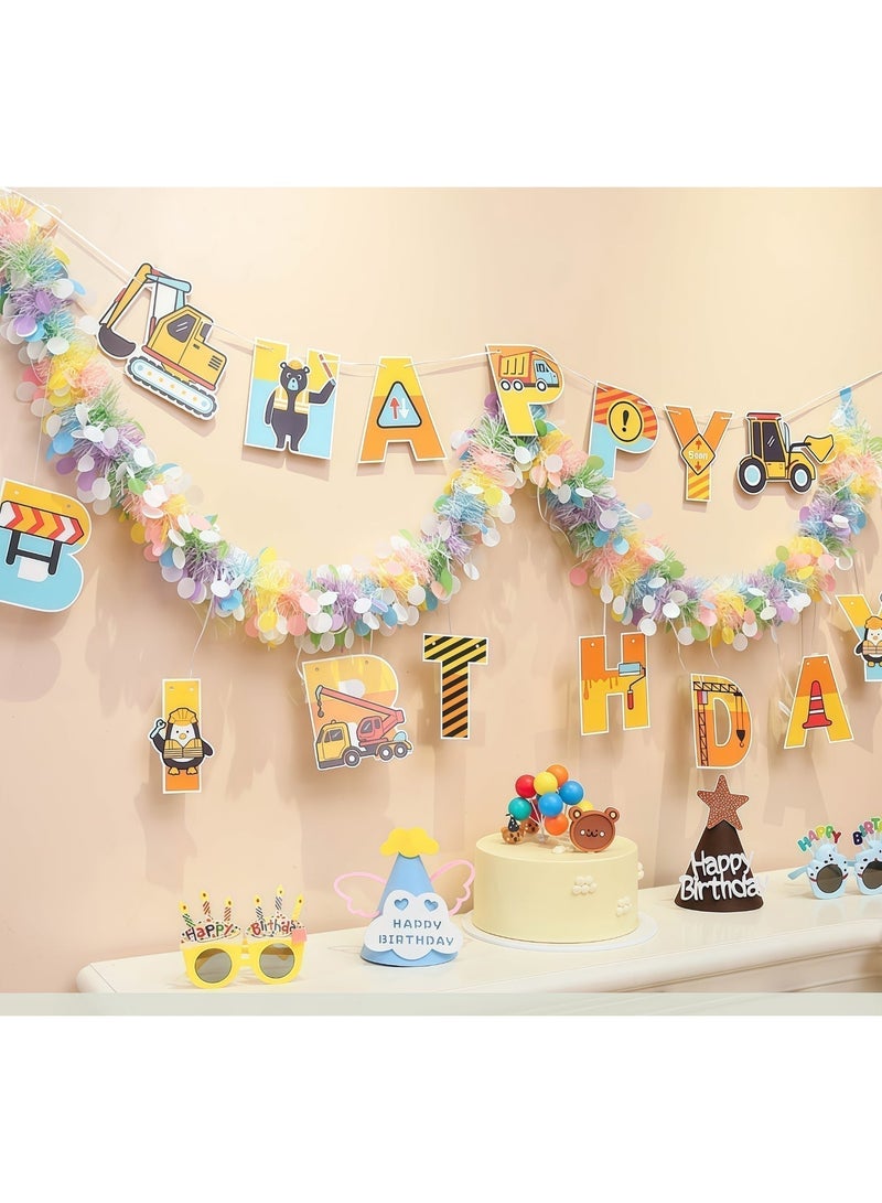 عالم البالونات لافتات عيد ميلاد سعيد، لافتات حروف ملونة مخصصة، ديكورات معلقة على شكل سيارة لعبة لحفلات عيد الميلاد، ديكورات عيد ميلاد للأطفال والرضع والكبار، لوازم الحفلات - Image 1