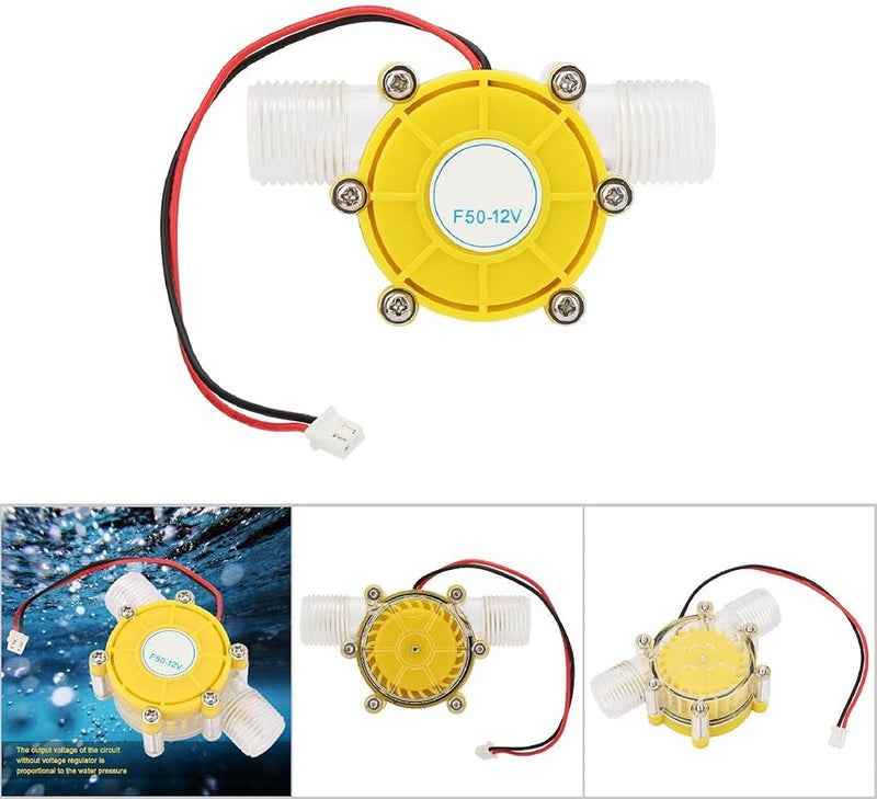 F50 12V Transparent Yellow Micro Hydro DC Water Flow Pump Hydroelectric Power Generator - Image 3
