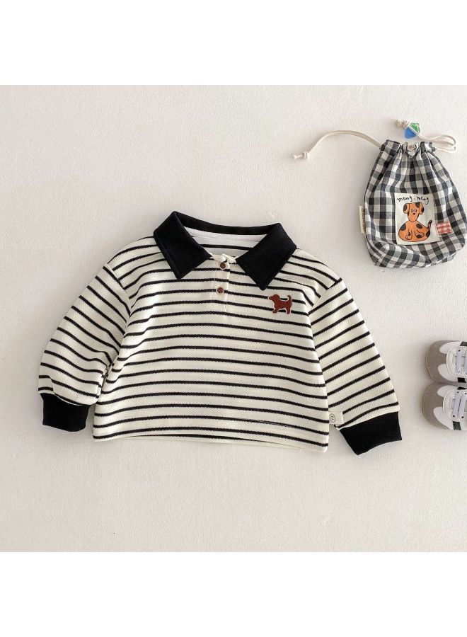 Children's Fashion Polo Shirt 0-5 Years Old Autumn South Korea Children's Clothing Boy Striped Bottoming Shirt Baby Autumn Fashion Ay526