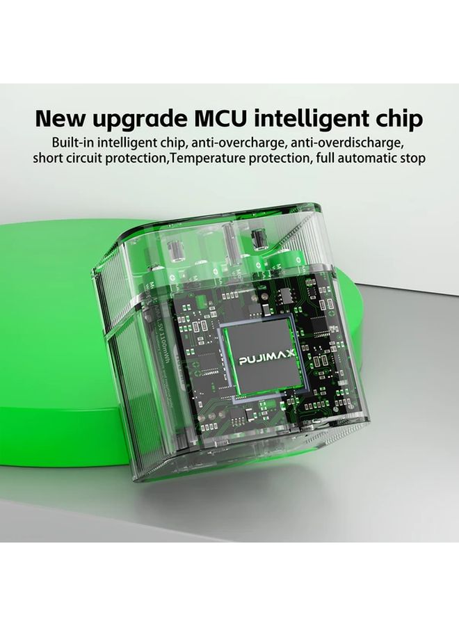 12 فتحة AAA لحالة شحن بطارية ليثيوم 1.5 فولت مع 12 بطارية عالية السعة 1100 ملي واط في الساعة باللون الأسود - Image 3