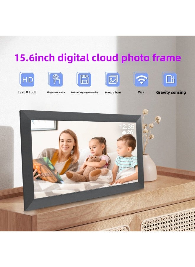 15.6 Inch WIFI Digital Photo Frame Frameo Uhale Smart Cloud Photo Frame Mobile Phone Remote Push-Color:Black  - Image 1