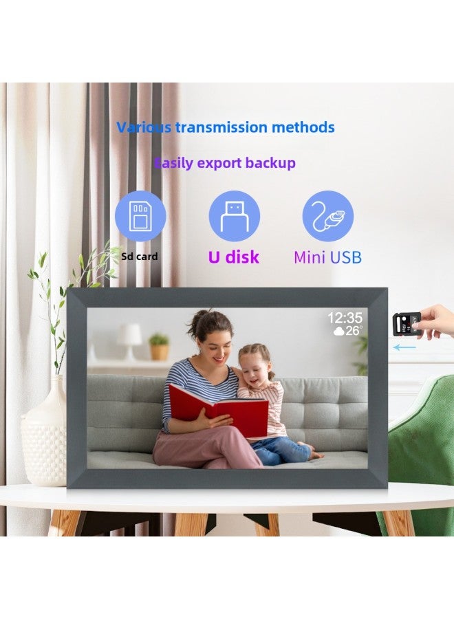 15.6 Inch WIFI Digital Photo Frame Frameo Uhale Smart Cloud Photo Frame Mobile Phone Remote Push-Color:Black  - Image 5