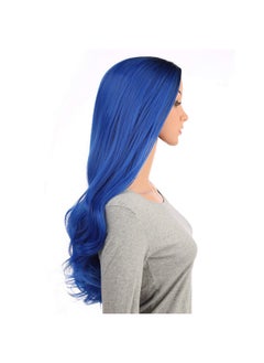 OneDor Onedor Long Curly Multi-Color Colorful Hair Full Wigs - Charming Party Wig (Black Root Blue Ombre  - Image 3