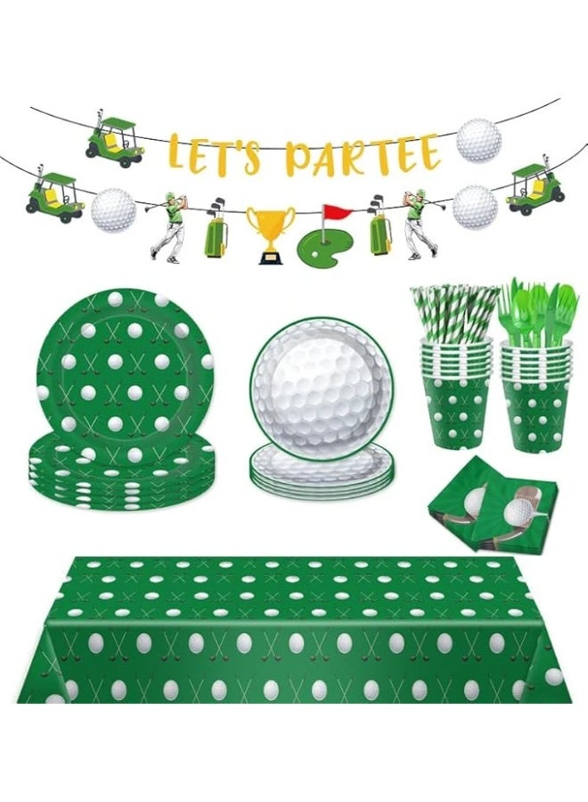 162 Pieces Golf Themed Party Supplies Decorations Kit for Birthday Parties, Serves 20 Guests - Image 1