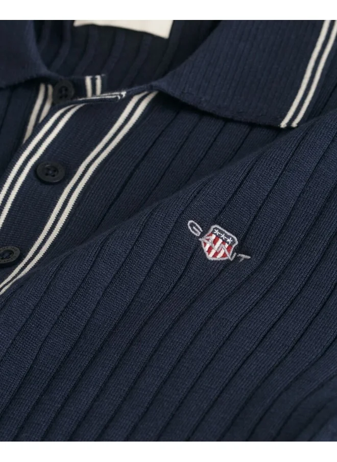 غانت Ribbed Cotton Polo Shirt