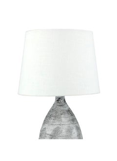 Micasa 60W E27 Ceramic Table Lamp White and Grey 25 x 42 x 25 cm DB103  - Image 2