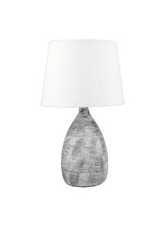 Micasa 60W E27 Ceramic Table Lamp White and Grey 25 x 42 x 25 cm DB103  - Image 1