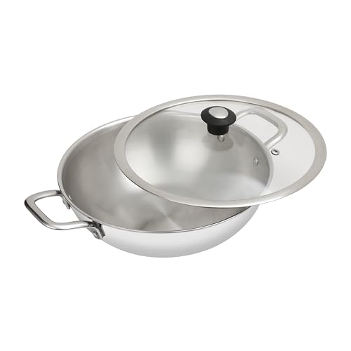 ROSTON Triply Kadai Stainless Steel with lid (24CM/2.5L) - Image 2
