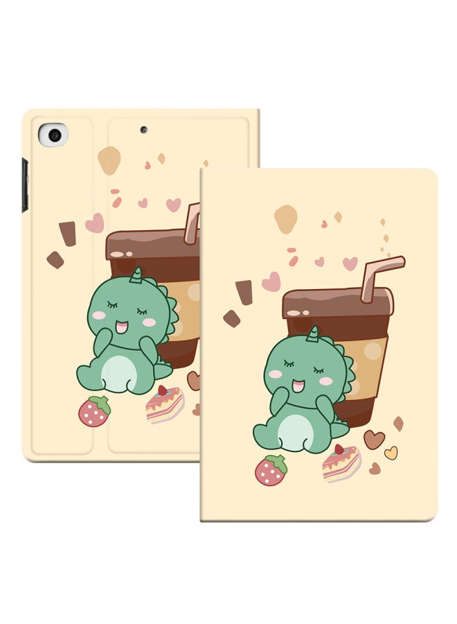For IPad Protective Case 10.2 Inch Air3 Flat Air2 Case Mini245 Cute 9.7 Cartoon Leather Case-Color:Eat Small Dinosaur-Applicable Model:20/21 Pro11 Inch