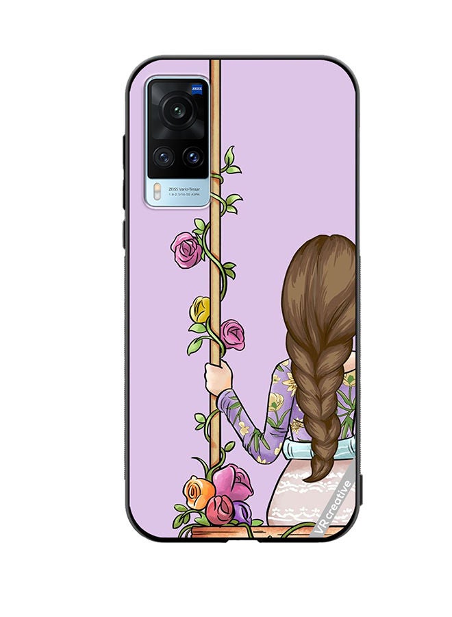 VR CREATIVE Protective Case Cover For Vivo X60 Beautiful Girl Looking Front Design Multicolour - Image 1