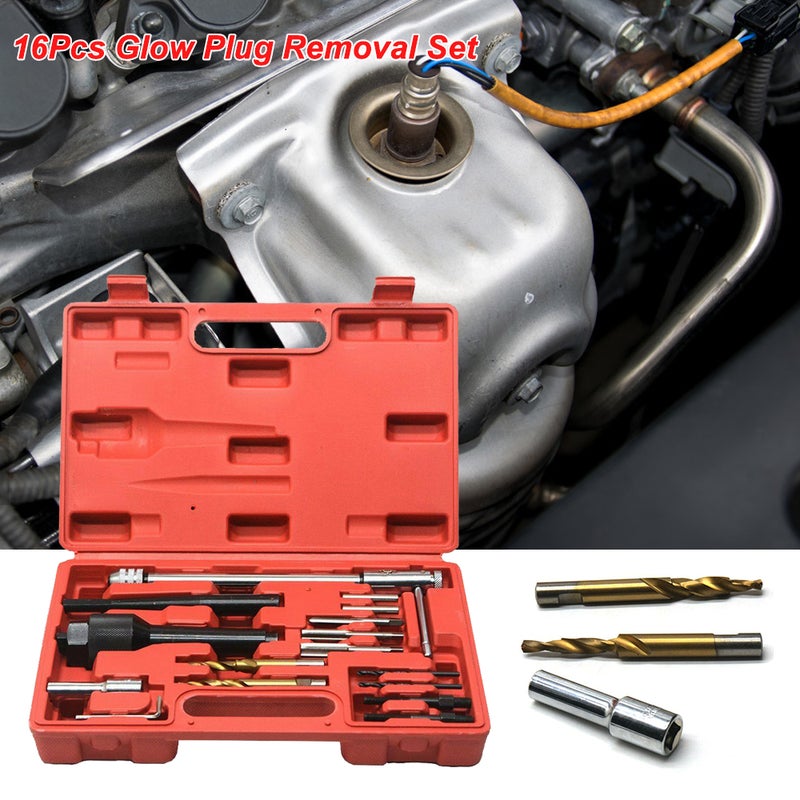 16Pcs Glow Plug Removal Set 8mm 10mm Damaged Extractor Tool Kit - Image 2