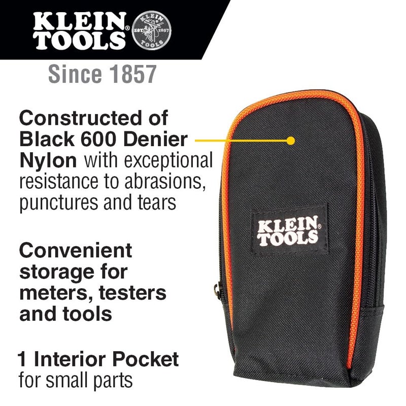 Klein Tools Multimeter Carrying Case 69401 - Durable Black Nylon Storage for Testers and Tools - Image 2