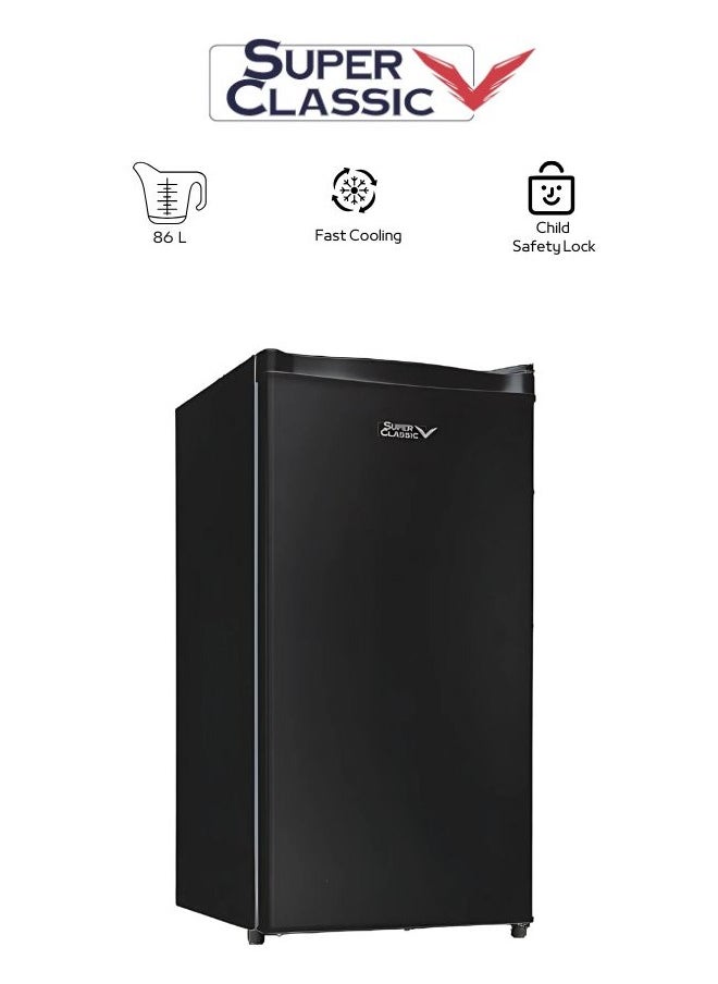 سوبر كلاسيك ثلاجة باب واحد سوبر كلاسيك 3قدم, 86 لتر , SPC-95 اسود  - Image 1