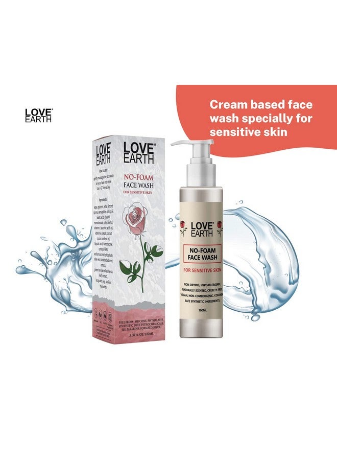 Love Earth No Foam Face Wash for Normal to Sensitive Skin | Soap Free, Non-Irritating, Skin Hydrating | Gentle Skin Cleanser 100ML - Image 2