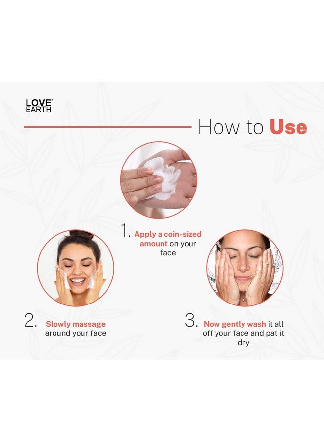 Love Earth No Foam Face Wash for Normal to Sensitive Skin | Soap Free, Non-Irritating, Skin Hydrating | Gentle Skin Cleanser 100ML - Image 5