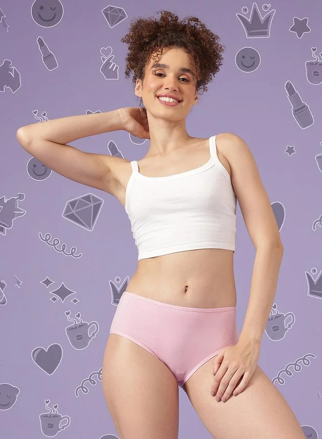 Clovia Pack of 3 -Mid Waist Hipsters - Cotton