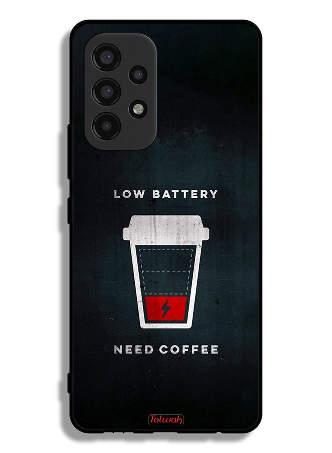 Tolwak Samsung Galaxy A53 5G Protective Case Cover Low Battery Need Coffee - Image 1